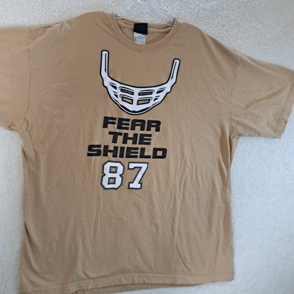 TSI Pittsburgh Penguins Sidney Crosby Fear The Shield Brown T Shirt 2 XL